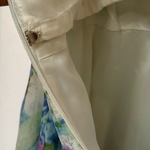 Aidan Mattox Springtime Silk Strapless Dress - Size 0 - Picture 7 of 11